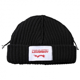 ◆당일◆24SS 로고 라벨 아플리케 청키 비니 블랙 043130902