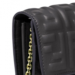 ◆당일◆26SS FF 금장로고 바게트 체인 월렛&크로스백 블랙 8M0365 AAJD F0KUR