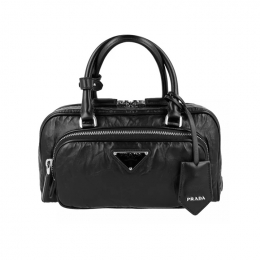 ◆당일◆25FW 삼각 로고 앤티크 토트&크로스백 블랙 1BB099 UVL F0002