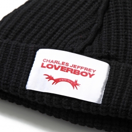 ◆당일◆24SS 로고 라벨 아플리케 청키 비니 블랙 043130902