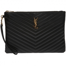 ◆당일◆25FW 금장 모노그램 마틀라세 뉴미듐 클러치백 블랙 559193 CWU01 1000