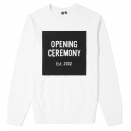 ◆11주년◆박스 로고 크루넥 니트 화이트 SS19KDN12470 1100