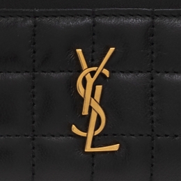 ◆당일◆25FW 금장 로고 퀄팅 카드지갑 블랙 742760 AABVP 1000