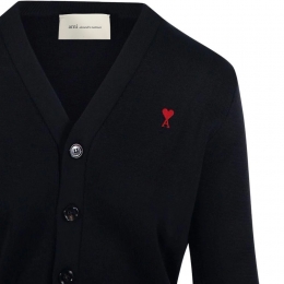 ◆당일◆26SS 스몰 하트 로고 브이넥 가디건 블랙 FKC374 001 009