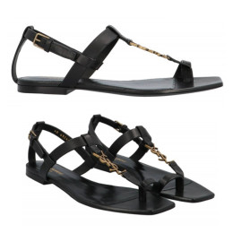 ◆당일◆25SS 카산드라 모노그램 플랫 샌들 블랙 664520 DWETT 1000