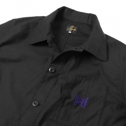 ◆당일◆22FW 버터플라이 자수 코튼 셔츠 자켓 블랙 LQ185 0099