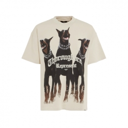 ◆당일◆26SS 써러브레드 프린팅 티셔츠 빈티지화이트 MLM41135 002