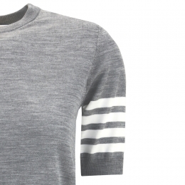 ◆당일◆26SS 사선 메리노 울 숏 슬리브 니트 라이트그레이 FKA471B Y1014 055