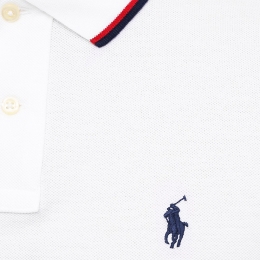 ◆당일◆26SS 포니 자수 커스텀 슬림핏 폴로 티셔츠 화이트 710842621 002