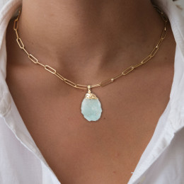 ◆당일◆22FW 클래식커넥트 스톤 펜던트 아쿠아마린 CLASSICCONNECT AQUAMARINE