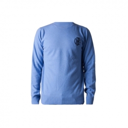 ◆15주년◆FM로고 라운드 니트 스카이블루 A024 7060 6834