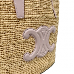 ◆당일◆25FW 클래식 파니에르 라피아 토트백 블리치핑크 115802 FF7 25BD