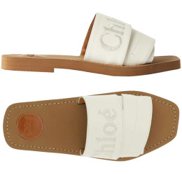 ◆당일◆25SS 우디 자수 로고 스트랩 샌들 화이트 CHC22W188BF 101