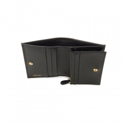 ◆당일◆26SS 사피아노 금장 로고 코인 반지갑 블랙 1MV021 QHH F0002