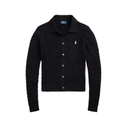 ◆당일◆26SS 포니 자수 케이블 클래식 폴로 가디건 블랙 211971881 003