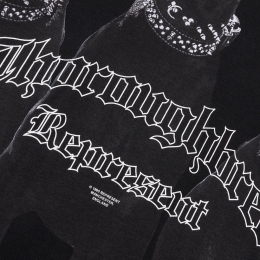 ◆당일◆25SS 써러브레드 프린팅 티셔츠 빈티지블랙 MLM41135 003