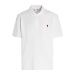 ◆당일◆25FW 하트 스몰 로고 카라 티셔츠 화이트 BFUPL001 760 100