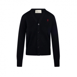 ◆당일◆26SS 스몰 하트 로고 브이넥 가디건 블랙 FKC374 001 009