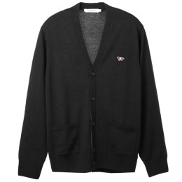 ◆당일◆23FW 트리컬러 폭스 패치 울 가디건 블랙 FU00501KT1036 P199
