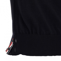 ◆당일◆26SS 사선 메리노 울 숏 슬리브 니트 네이비 FKA471B Y1014 415