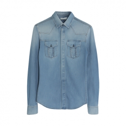 ◆14주년◆뱃지 데님셔츠 라이트 블루 HP142030 84219 700