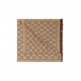26SS GG 자카드 투톤 울 머플러 베이지/브라운 133483 3G200 2764