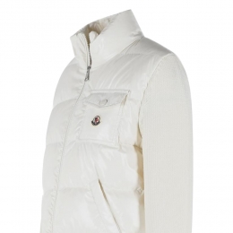 26SS 로고 패치 믹스 니트 패딩자켓 화이트 9B000 23 M7774 034