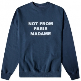 ◆당일◆22SS 슬로건 프린트 롱 슬리브 스웨트셔츠 네이비 SW102 NAVY