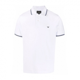 ◆당일◆25FW 루버 로고 라이닝 카라 티셔츠 화이트 8N1FB3 1JPTZ 0100