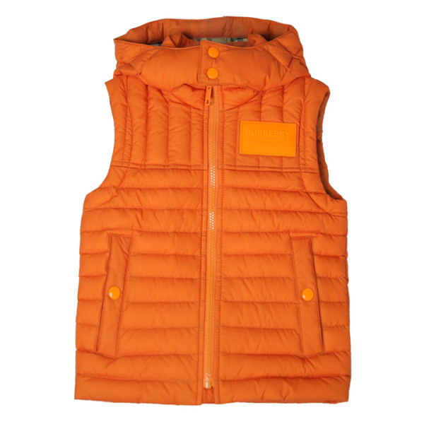 ◆키즈◆22FW 여성 로고 패치 후드 패딩 조끼 오렌지 8053710