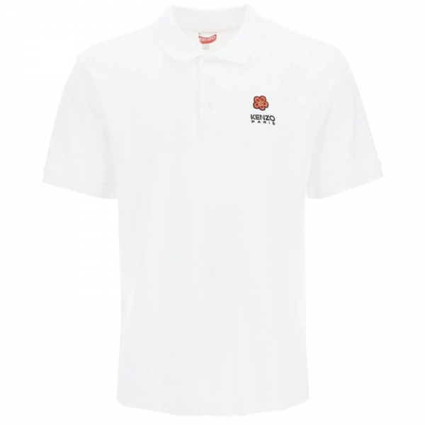 ◆당일◆23FW 보크 플라워 로고 자수 카라 티셔츠 화이트 5PO002 4PU 01