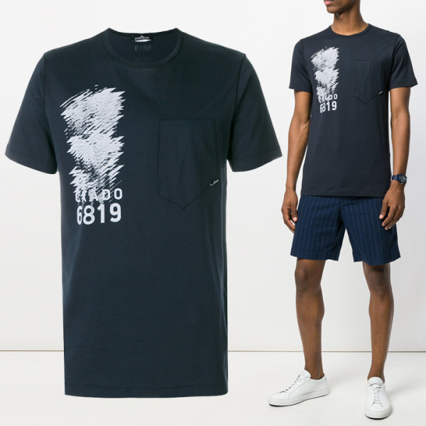 ◆11주년◆쉐도우 프로젝트 스크래블 프린트 티셔츠 네이비 681920110 V0020