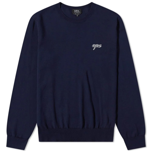 ◆당일◆23FW 로고 자수 크루넥 니트 네이비 COEDF H23020 IAJ
