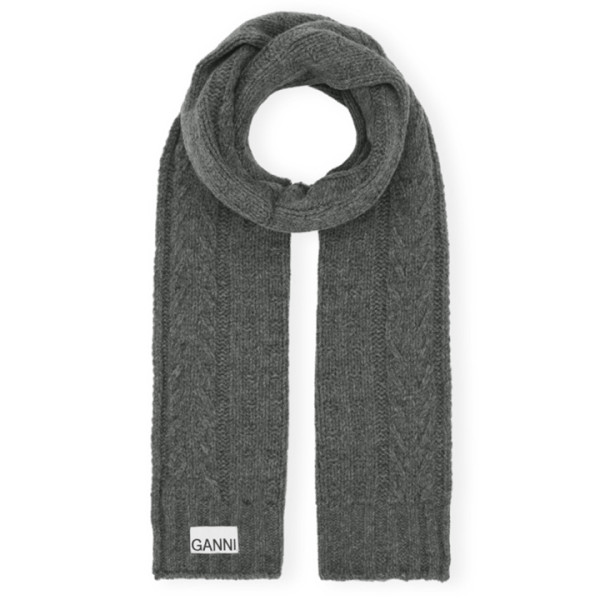 ◆당일◆23FW 로고 패치 케이블 울 머플러 그레이 A5364 523