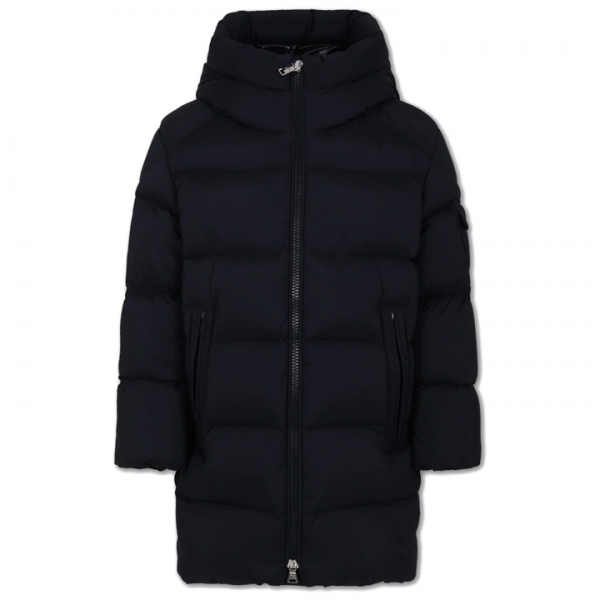◆키즈◆23FW 여성 로고 패치 후드 롱 패딩자켓 네이비 1C000 05 595FD 776