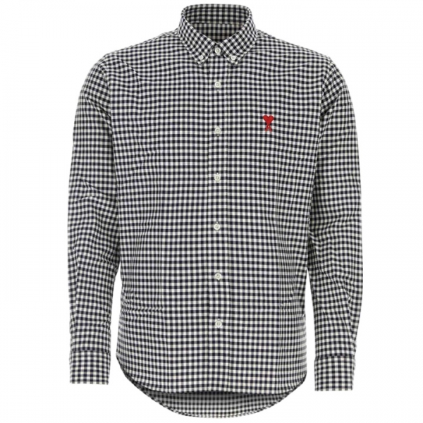 ◆당일◆23SS 하트 로고 자수 스트라이프 셔츠 다크네이비/화이트 HSH113 CO0023 492