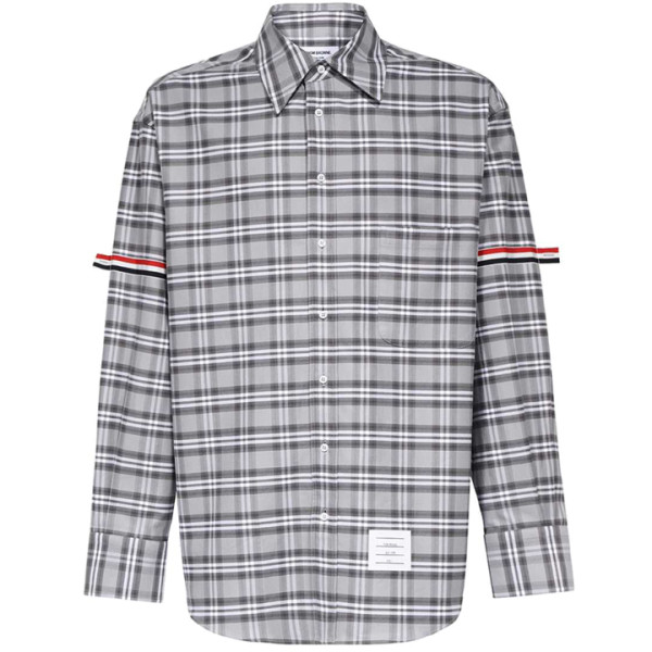 ◆당일◆23FW 암밴드 클래식 체크 셔츠 메드그레이 MWL389A F0356 035