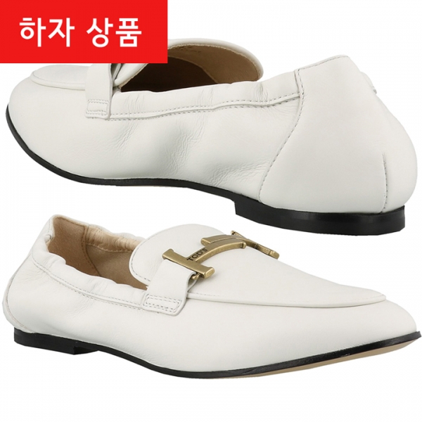◆하자◆여성 금장 더블 T 로퍼 화이트 XXW79A0DE70 MID B001