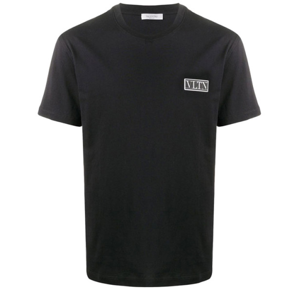 ◆11주년◆VLTN 태그 로고 크루넥 티셔츠 블랙 UV3MG08G 6LC 0NO
