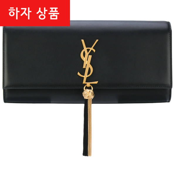 ◆하자1◆금장 모노그램 케이트 태슬 클러치백 블랙 477521 C15HM 1000