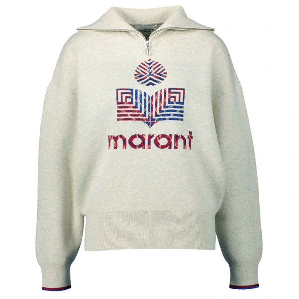 ◆당일◆23SS 루이즈 LOUISE 로고 반집업 니트 라이트 그레이 PU0042FA A1L62E BELY