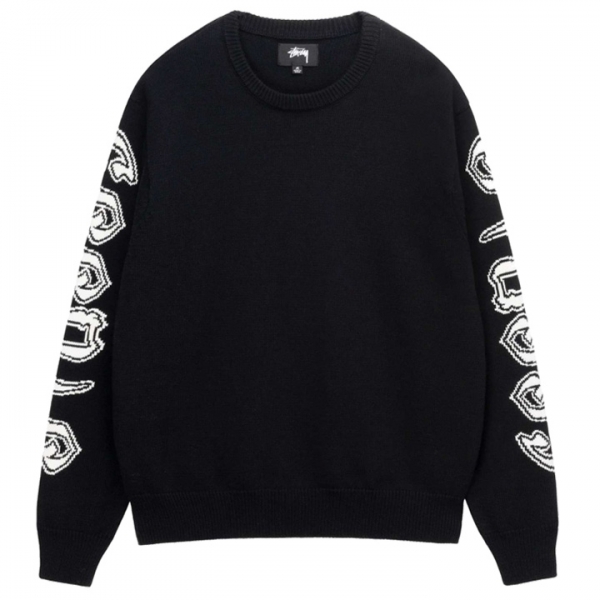 ◆당일◆23FW 로고 인타르시아 니트 블랙 117176 BLACK