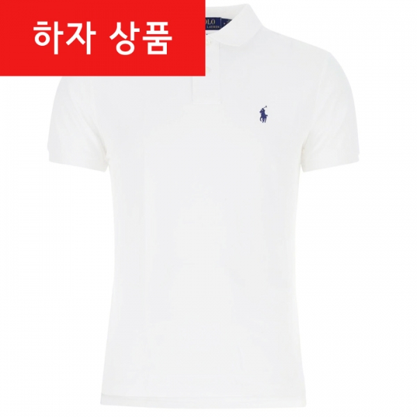◆하자◆블루 포니 자수 커스텀 슬림핏 카라 티셔츠 화이트 710666998 002