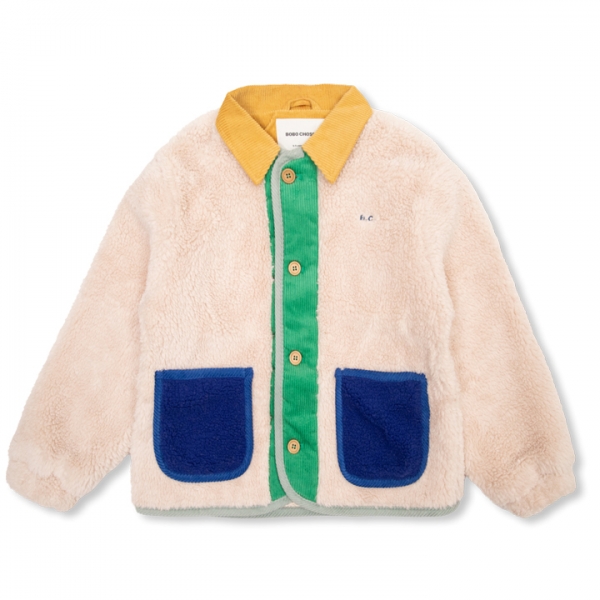 ◆키즈◆23FW 키즈 로고 자수 시어링 자켓 멀티컬러 223AC128 200
