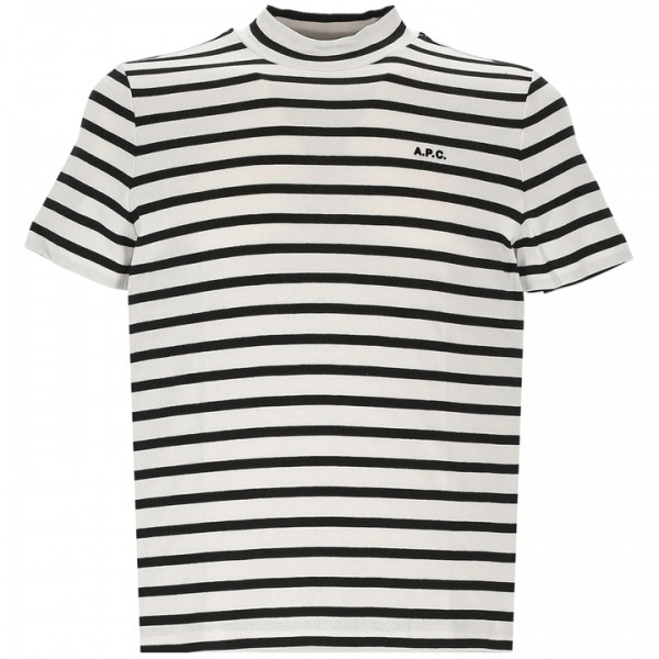 ◆당일◆25SS 로고 자수 스트라이프 티셔츠 에쿠르/블랙 COHCA F26348 TAT