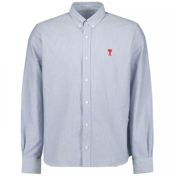 ◆당일◆23SS 하트 로고 자수 스트라이프 셔츠 블루/화이트 HSH113 CO0021 492