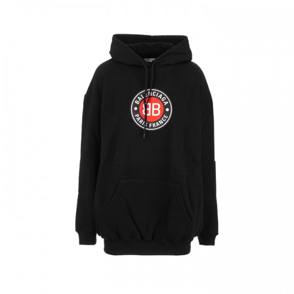 ◆15주년◆BB 라운드 로고 프린팅 기모 후드티 블랙 578135 TJVD7 1000