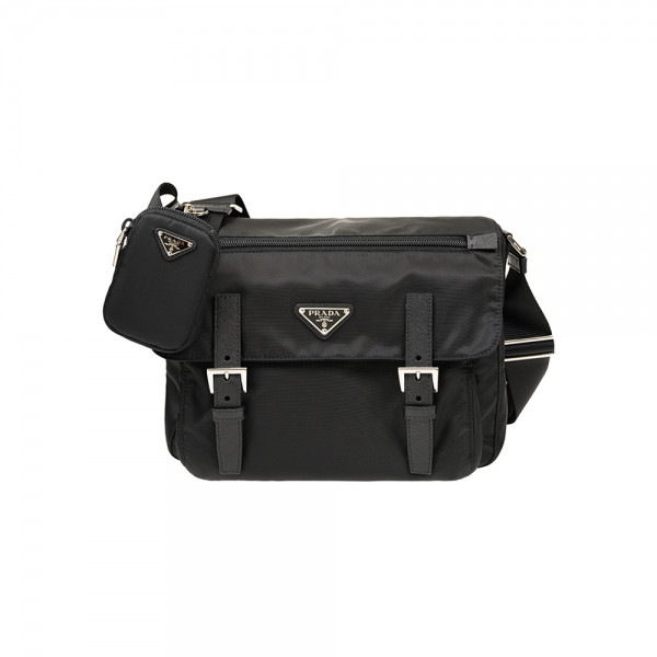 26SS 삼각 로고 벨라 포켓 숄더백 블랙 1BD953 RV44 F0002