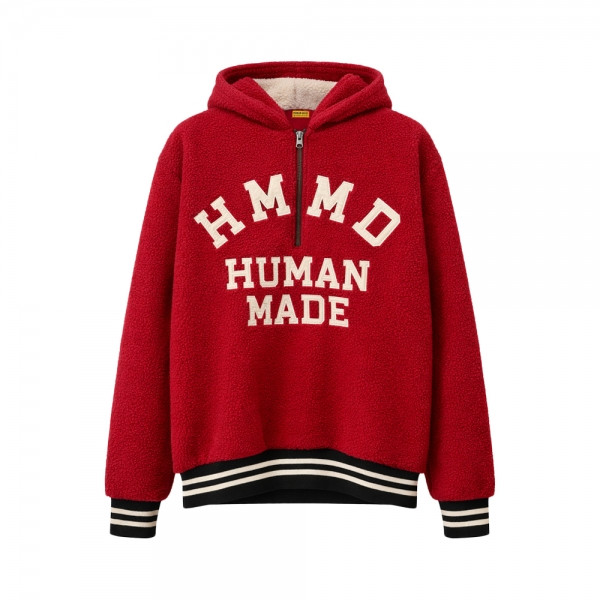 26SS 하프 집업 플리스 후드티 레드 HM30CS008 RED