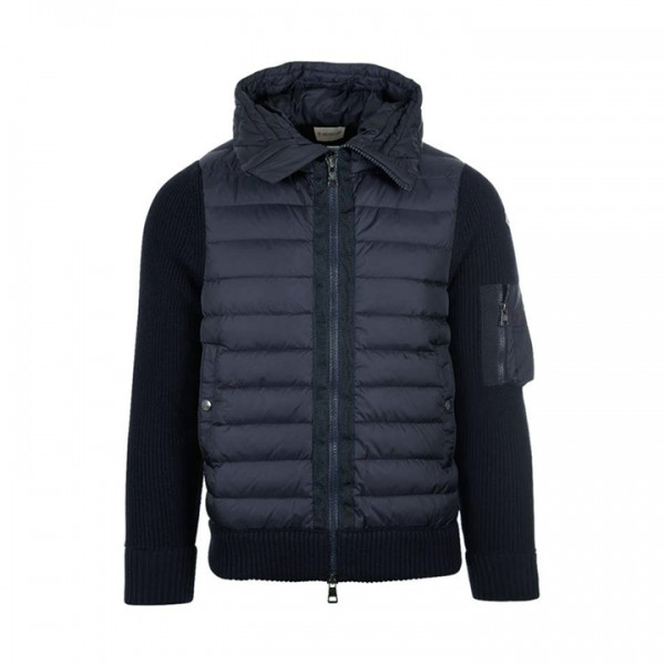 ◆당일◆25FW 로고 패치 믹스 니트 패딩자켓 네이비 9B508 00 A9340 777